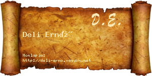 Deli Ernő névjegykártya