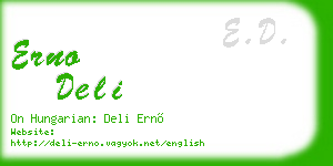 erno deli business card