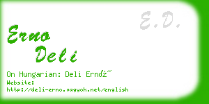 erno deli business card